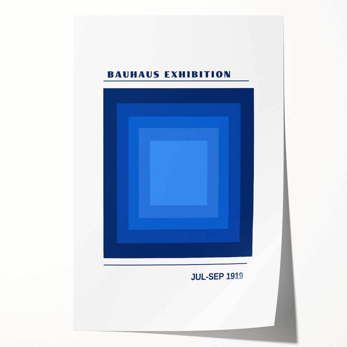 Bohemian Blue Geometric Square Art | Eclectic Bauhaus Boho Decor Print