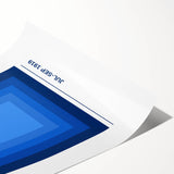 Bohemian Blue Geometric Square Art | Eclectic Bauhaus Boho Decor Print