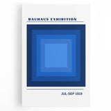 Bohemian Blue Geometric Square Art | Eclectic Bauhaus Boho Decor Print