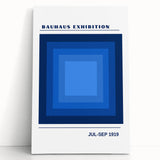 Bohemian Blue Geometric Square Art | Eclectic Bauhaus Boho Decor Print