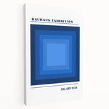 Bohemian Blue Geometric Square Art | Eclectic Bauhaus Boho Decor Print