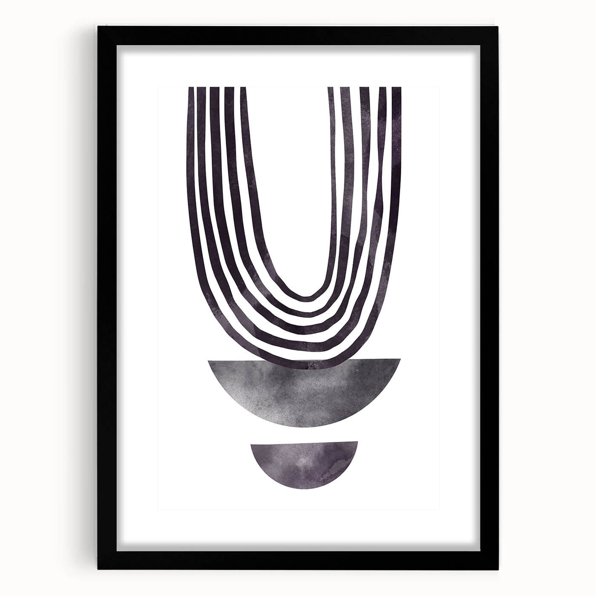 Bohemian Wall Art - Minimalist Black and White Abstract Canvas Print
