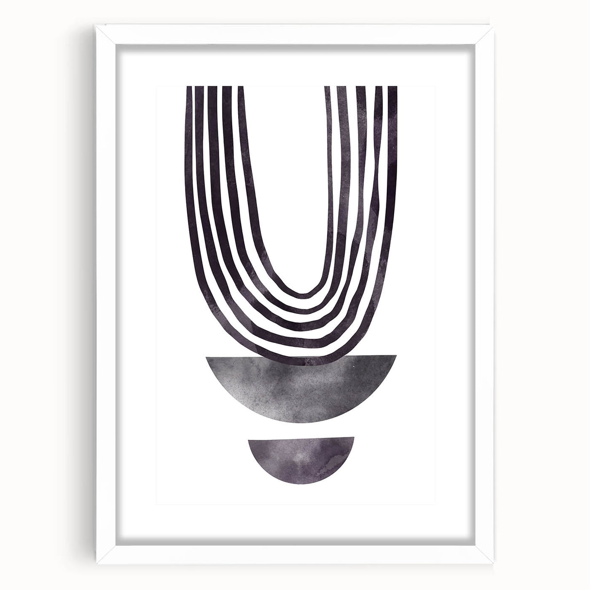 Bohemian Wall Art - Minimalist Black and White Abstract Canvas Print