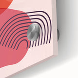 Boho Wall Art - Abstract Pink and Red Modern Bohemian Canvas Print