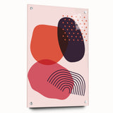 Boho Wall Art - Abstract Pink and Red Modern Bohemian Canvas Print