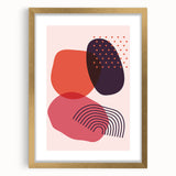 Boho Wall Art - Abstract Pink and Red Modern Bohemian Canvas Print