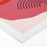 Boho Wall Art - Abstract Pink and Red Modern Bohemian Canvas Print