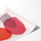 Boho Wall Art - Abstract Pink and Red Modern Bohemian Canvas Print