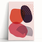 Boho Wall Art - Abstract Pink and Red Modern Bohemian Canvas Print