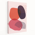 Boho Wall Art - Abstract Pink and Red Modern Bohemian Canvas Print