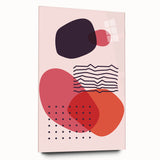 Boho Wall Art - Abstract Red and Pink Geometric Bohemian Canvas Print