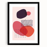 Boho Wall Art - Abstract Red and Pink Geometric Bohemian Canvas Print