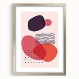 Boho Wall Art - Abstract Red and Pink Geometric Bohemian Canvas Print