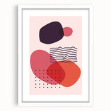 Boho Wall Art - Abstract Red and Pink Geometric Bohemian Canvas Print