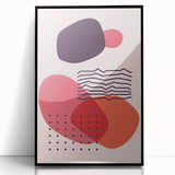 Boho Wall Art - Abstract Red and Pink Geometric Bohemian Canvas Print