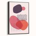 Boho Wall Art - Abstract Red and Pink Geometric Bohemian Canvas Print