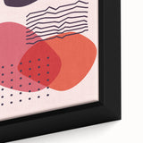 Boho Wall Art - Abstract Red and Pink Geometric Bohemian Canvas Print