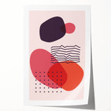 Boho Wall Art - Abstract Red and Pink Geometric Bohemian Canvas Print