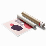 Boho Wall Art - Abstract Red and Pink Geometric Bohemian Canvas Print