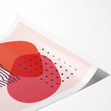 Boho Wall Art - Abstract Red and Pink Geometric Bohemian Canvas Print