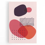 Boho Wall Art - Abstract Red and Pink Geometric Bohemian Canvas Print