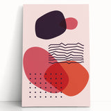Boho Wall Art - Abstract Red and Pink Geometric Bohemian Canvas Print