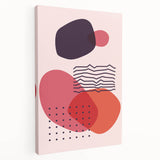 Boho Wall Art - Abstract Red and Pink Geometric Bohemian Canvas Print