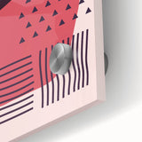 Boho Wall Art - Abstract Red and Pink Geometric Bohemian Canvas Print