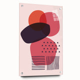 Boho Wall Art - Abstract Red and Pink Geometric Bohemian Canvas Print