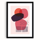 Boho Wall Art - Abstract Red and Pink Geometric Bohemian Canvas Print