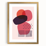 Boho Wall Art - Abstract Red and Pink Geometric Bohemian Canvas Print