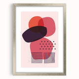 Boho Wall Art - Abstract Red and Pink Geometric Bohemian Canvas Print