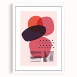 Boho Wall Art - Abstract Red and Pink Geometric Bohemian Canvas Print