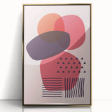Boho Wall Art - Abstract Red and Pink Geometric Bohemian Canvas Print