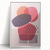 Boho Wall Art - Abstract Red and Pink Geometric Bohemian Canvas Print