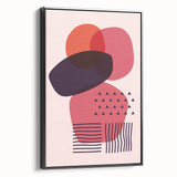 Boho Wall Art - Abstract Red and Pink Geometric Bohemian Canvas Print