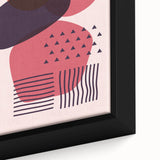 Boho Wall Art - Abstract Red and Pink Geometric Bohemian Canvas Print
