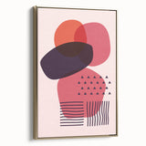 Boho Wall Art - Abstract Red and Pink Geometric Bohemian Canvas Print