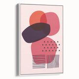 Boho Wall Art - Abstract Red and Pink Geometric Bohemian Canvas Print