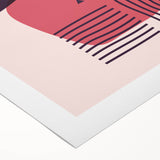 Boho Wall Art - Abstract Red and Pink Geometric Bohemian Canvas Print