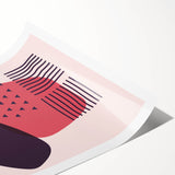 Boho Wall Art - Abstract Red and Pink Geometric Bohemian Canvas Print