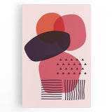 Boho Wall Art - Abstract Red and Pink Geometric Bohemian Canvas Print