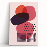 Boho Wall Art - Abstract Red and Pink Geometric Bohemian Canvas Print