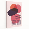 Boho Wall Art - Abstract Red and Pink Geometric Bohemian Canvas Print