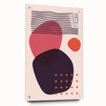 Boho Wall Art - Abstract Red and Pink Geometric Canvas Print for Interiors