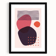Boho Wall Art - Abstract Red and Pink Geometric Canvas Print for Interiors