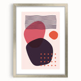 Boho Wall Art - Abstract Red and Pink Geometric Canvas Print for Interiors