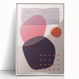 Boho Wall Art - Abstract Red and Pink Geometric Canvas Print for Interiors