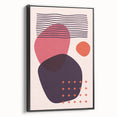 Boho Wall Art - Abstract Red and Pink Geometric Canvas Print for Interiors