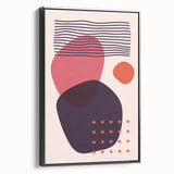 Boho Wall Art - Abstract Red and Pink Geometric Canvas Print for Interiors